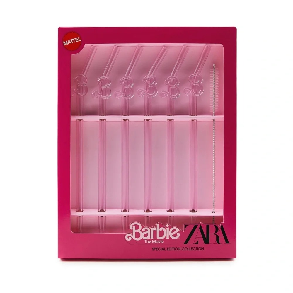 BARBIE x ZARA GLASS STRAWS - Picture 1 of 4